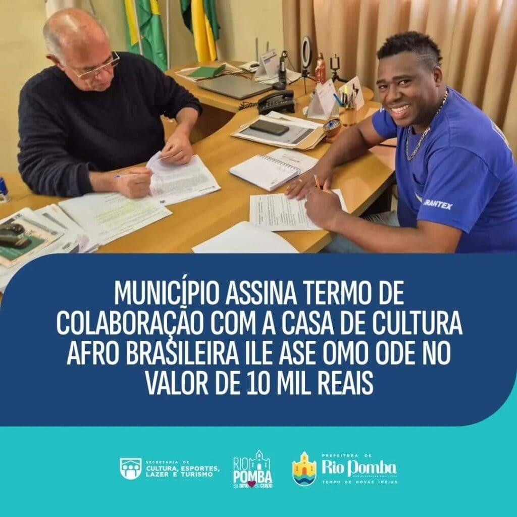 Rio Pomba assina termo de colaboração com Casa de Cultura Afro Brasileira
