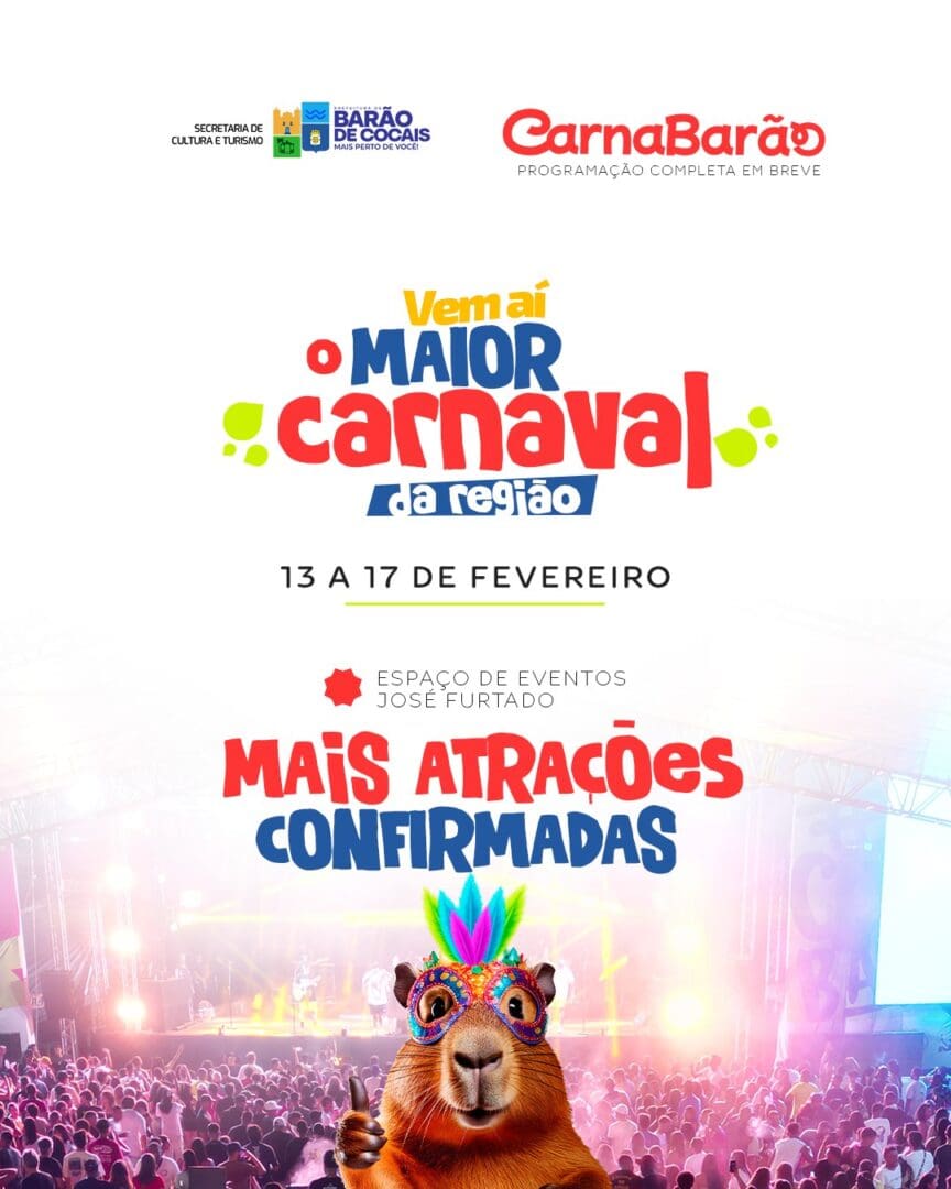 Barão de Cocais confirma Olodum na abertura do CarnaBarão 2026
