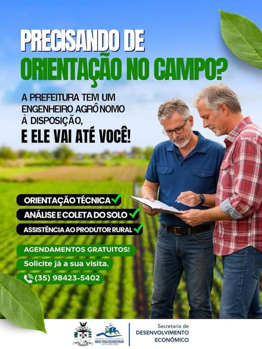 Prefeitura oferece orientação técnica gratuita a produtores rurais em Campestre