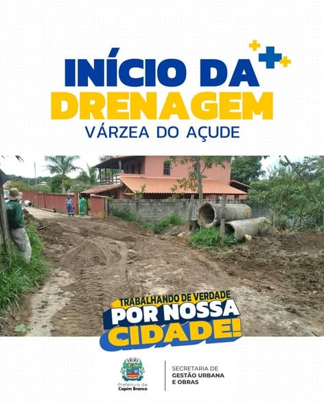 Capim Branco realiza serviço de drenagem na Rua Altino Teixeira e reforça infraestrutura urbana