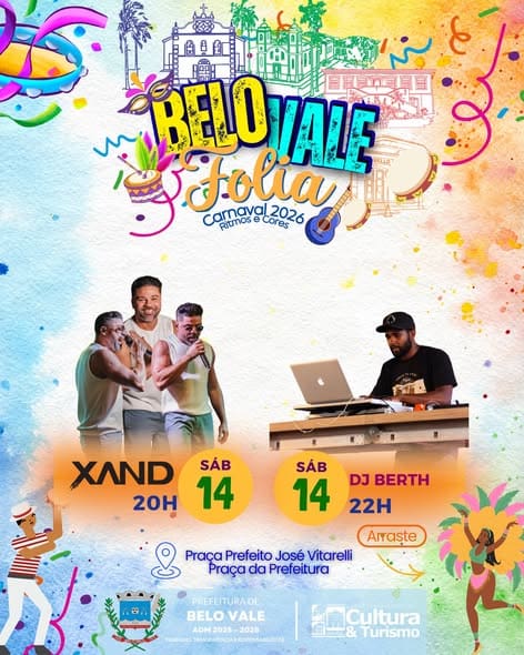 Belo Vale anuncia programação do Belo Vale Folia 2026