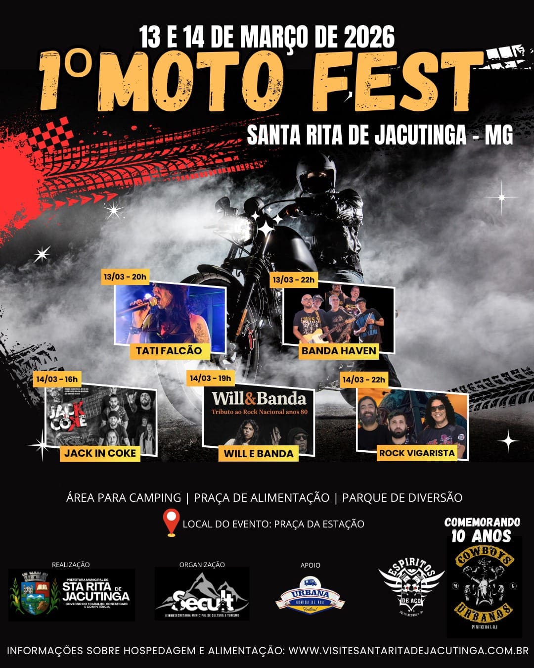 Santa Rita de Jacutinga recebe 1º Moto Fest nos dias 13 e 14 de março com shows e programação especial