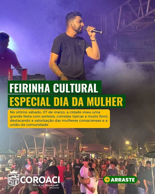 Coroaci celebra o Dia Internacional da Mulher com feirinha cultural que une gastronomia, música e comunidade