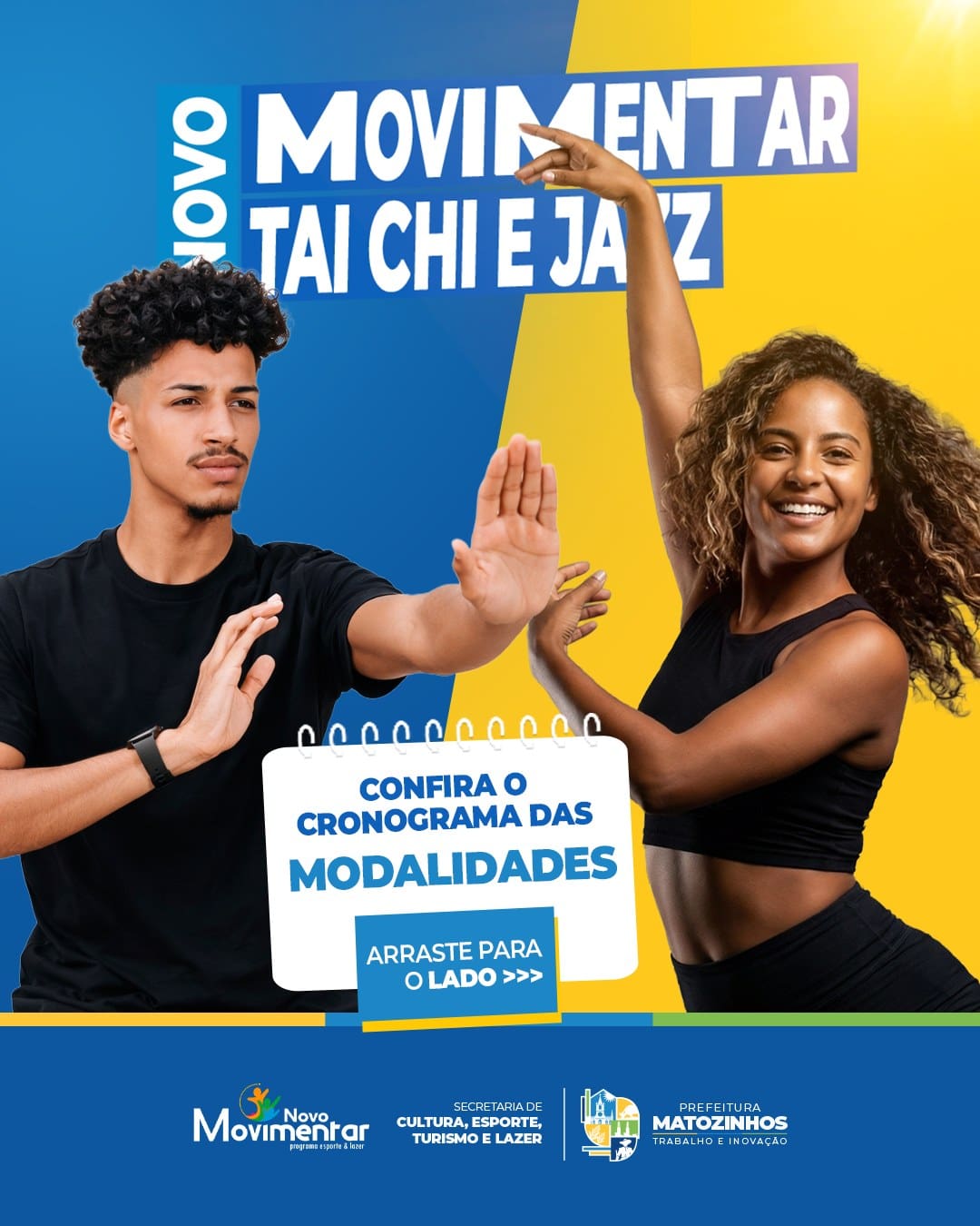 Projeto Novo Movimentar amplia atividades esportivas e culturais em Matozinhos