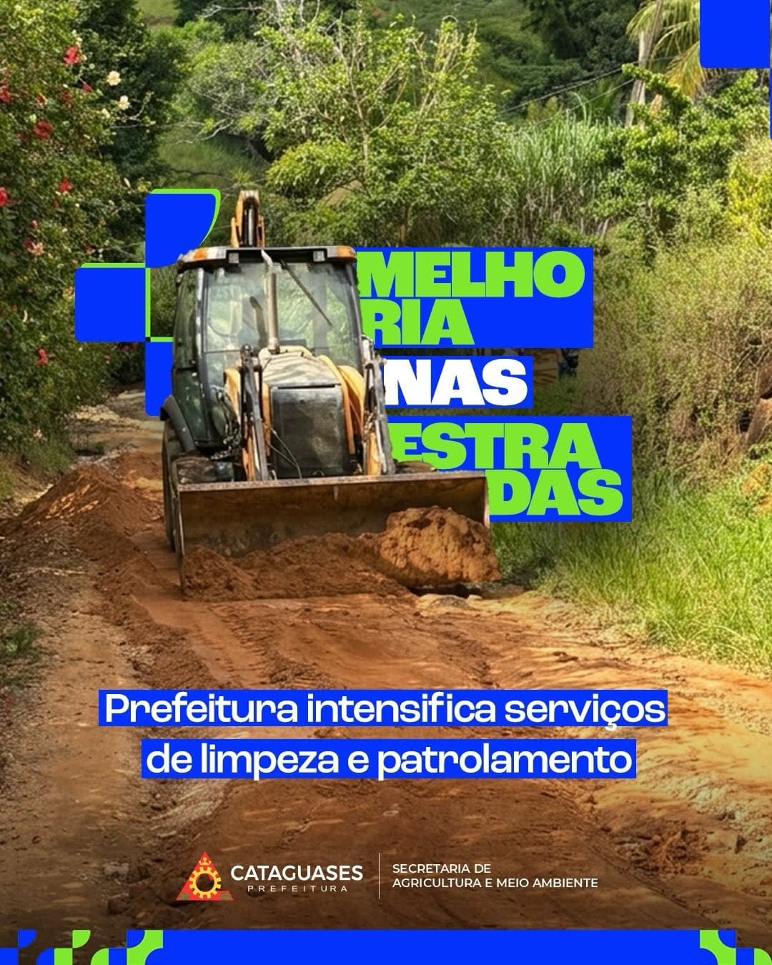 Prefeitura de Cataguases avança com serviços de limpeza e patrolamento em estradas rurais
