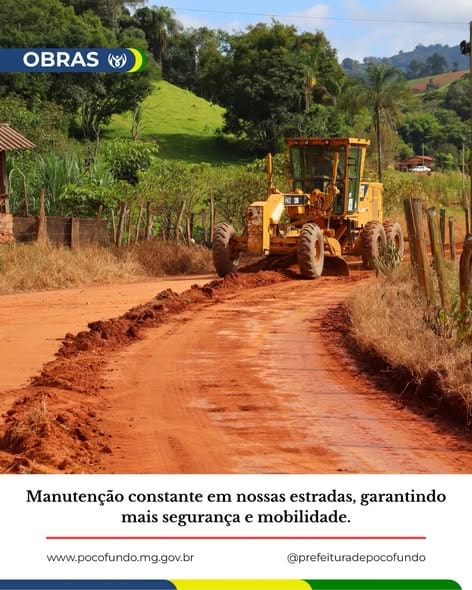 Poço Fundo avança na manutenção de estradas rurais no bairro Gonçalves