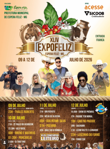 Espera Feliz se prepara para a EXPOFELIZ 2026 com programação cultural, shows e valorização do agronegócio