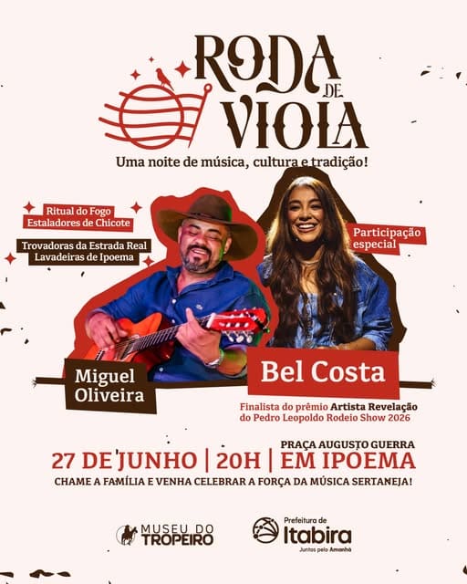Itabira terá noite de tradição e cultura com nova edição da Roda de Viola em Ipoema
