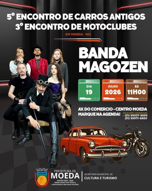 Moeda se prepara para 5º Encontro de Carros Antigos e 3º Encontro de Motoclubes